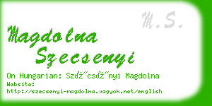 magdolna szecsenyi business card